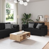 VidaXL Set canapea, 2 piese, perne negre, textil