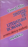 SINTEZE DE LITERATURA ROMANA PENTRU ELEVI SI STUDENTI-CONST. MIU