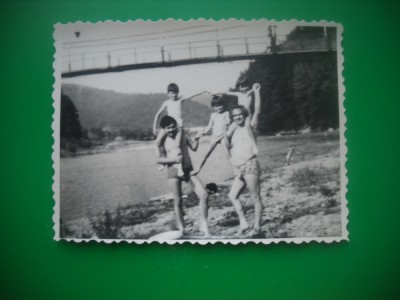 HOPCT 188 C LA SCALDAT PE OLT SUB POD--FOTOGRAFIE VECHE-TIP CP foto