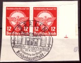 Pereche Germania 1939 - Concursul de Meserii, Margine Dreaptă cu Semn Tipografic, Ștampilă Specială Primă Zi Berlin, 12 Pf. (Mi. 690x2) -A222, Stampilat