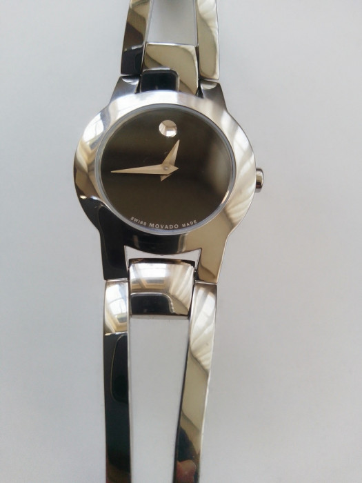 Ceas de dama elvetian Movado, carcasa + bratara inox, antiacvatic, cristal safir