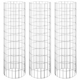 Strat inaltat gabion 3 buc. &Oslash;30x100 cm otel galvanizat circular