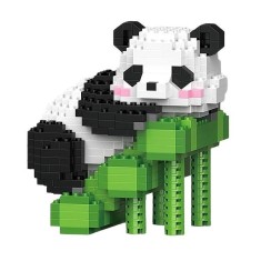 Set De Constructie Panda Pe Scara De Bambus Innovium&trade;, 492 Piese Din ABS, Model 3D Educativ si Amuzant,7.8 &times; 7 &times; 8.6 CM