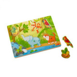 Puzzle din lemn cu sunete Haba Jungla, 24 luni +