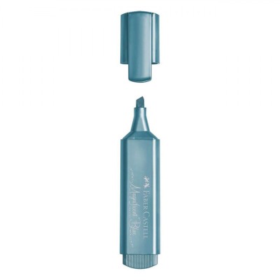 Evidențiator Faber Castell, Bleu Metalizat, Cerneală Pe Bază De Apă, V&amp;acirc;rf Rezistent foto