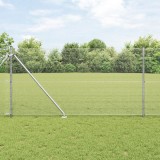VidaXL &Icirc;ngrădire din S&acirc;rmă Zidită cu 7 St&acirc;lpi de Ureche 1.4x10 m Oțel Galvanizat