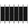 VidaXL Paravan de cameră cu 6 panouri, negru, 240 x 180 cm 320714