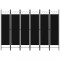 vidaXL Paravan de cameră cu 6 panouri, negru, 240 x 180 cm 320714
