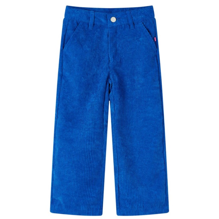Pantaloni pentru copii, velur, albastru cobalt 104