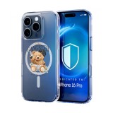 Husa pentru iphone 16 pro max, atasare magnetica, magsafe, the gangster, clear