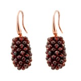 Cumpara ieftin Cercei Argint 925 placat aur roz, granat fațetat Goccia, 3.5cm, Made in Italy, cutie cadou