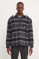 Tommy Jeans geaca barbati, culoarea negru, de tranzitie, oversize, DM0DM19652