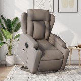 VidaXL Fotoliu electric rabatabil cu ridicare, gri taupe, textil