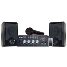 Set Karaoke cu amplificator 2x50W+ 2 Boxe cu Bluetooth/USB/SD foto