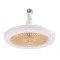Ventilator de tavan silentios, 30W, 3 viteze, cu soclu E27/B22, lumina si telecomanda, alb-galben