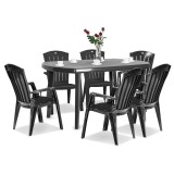 Cumpara ieftin Set de mobilier de grădină Eltorini 6+1 &icirc;n culoarea grafit