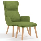 Cumpara ieftin Scaun de relaxare cu taburet, verde deschis, catifea