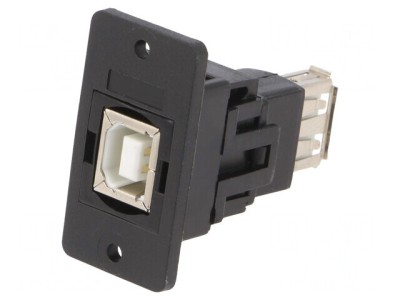Adaptor USB A/B SLIM USB 2.0 Aurit Plastic foto