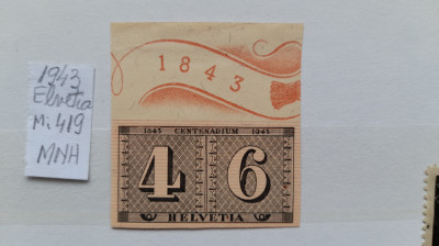 1943-Elvetia-Mi=419-MNH foto