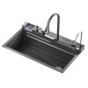Chiuveta multifunctionala Inox inoxidabil Zzeleno Robinet extensibil Cascada Strecuratoare Tocator Modul Spalare pahare Dozator sapun filtrare apa Afi