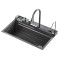 Chiuveta multifunctionala Inox inoxidabil Zzeleno Robinet extensibil Cascada Strecuratoare Tocator Modul Spalare pahare Dozator sapun filtrare apa Afi