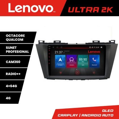 Navigatie Mazda 5 2010-2017 Lenovo Kit-117 8 core QLED Qualcomm 4+64 360 Android Waze USB Navigatie Internet Youtube Radio CarStore Technology