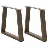 vidaXL Picioare pentru măsuță de cafea &icirc;n formă de V, 2 buc., oțel natural, 50x(42-43,3) cm