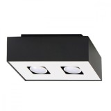 Lustră De Tavan Mono Alb-Negru Din Oțel, 2 Becuri Dreptunghiulare Minimalistă De Interior