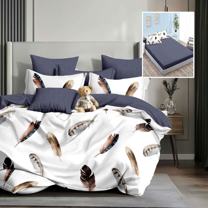 LENJERIE FINET 6 PIESE CU HUSĂ &ndash; 160&times;200 ȘI 180&times;200 (ABIGAIL-VH)
