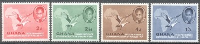 C4688 - Ghana 1957 - Independenta 4v, neuzat,perfecta stare foto