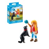Cumpara ieftin Playmobil - Figurina femeie cu animalut de colectie caine de Munte
