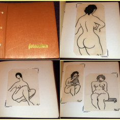 Nuduri feminine - album de schițe erotice, 36 de desene originale din anii 60