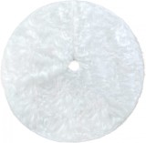 Covoras pentru bradul de Craciun YXHZVON, blana sintetica, alb, 78 x 78 cm