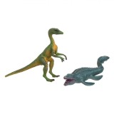 Set 2 Figurine Dinozauri Compsognathus &amp; Dinozaur Apa, 14cm, Multicolor, Jucarie Copii 3+ ani