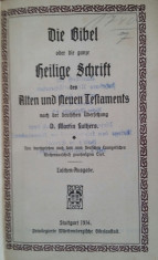 D. MARTIN LUTHERS - DIE BIBEL SCHRIFT - BIBLIA {1916} foto