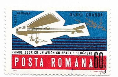 Romania (357) - Avionul cu reactie - Henri Coanda, 1970 - obliterata foto