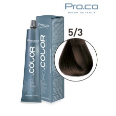 Vopsea de par profesionala PRO.COLOR 100 ml - Pro.Co - 5/3 CASTANIU DESCHIS AURIU