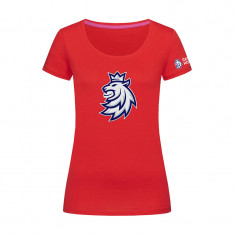 Echipa națională de hochei tricou de dama Czech republic logo lion red - d&amp;aacute;msk&amp;eacute; L foto