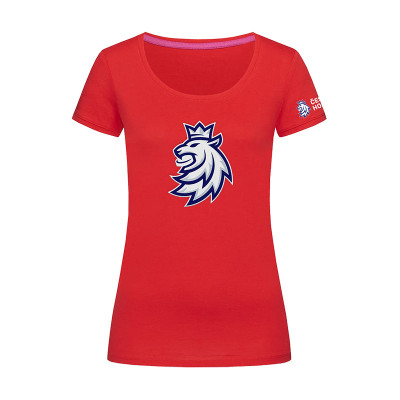 Echipa națională de hochei tricou de dama Czech republic logo lion red - d&amp;aacute;msk&amp;eacute; S foto