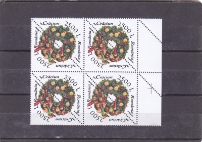 ROMANIA 2001 LP 1573 - CRACIUN BLOC DE PATRU PERECHE MNH. foto