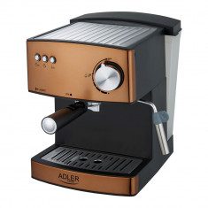 Espressor de Cafea si Capucinno Adler, Functie Spumare Lapte, Putere 850W, Rezervor Apa 1.6L Detasabil, Presiune 15 bar, Maro/Negru foto