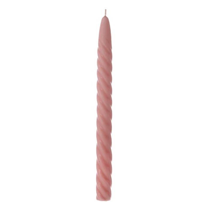 Set 6 lumanari Old Pink Twisted 25 cm