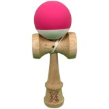 Kendama X Originala, Profesionala, Cyrax, din Lemn, 18 cm, Rubber Grip, Roz inchis/Alb