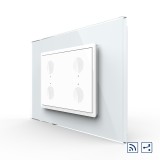 Cumpara ieftin Intrerupator touch wireless Livolo cvadruplu cap-scara/cruce, alb, sticla