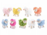 Cumpara ieftin Set 9 Oite decorative din textil si lemn 8x5x9 cm