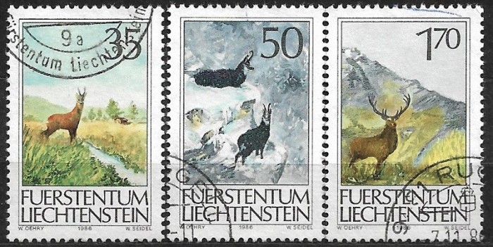 B1036 - Lichtenstein 1986 - Fauna 3v. stampilat ,serie completa