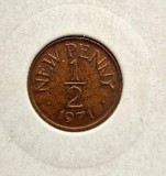 Guernsey 1/2 Penny 1971 moneda bronz km # 20 Elizabeth II