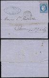 France 1873 Cover + Content Bayonne Ciboure ambulant cancel. Bordeaux DB.361