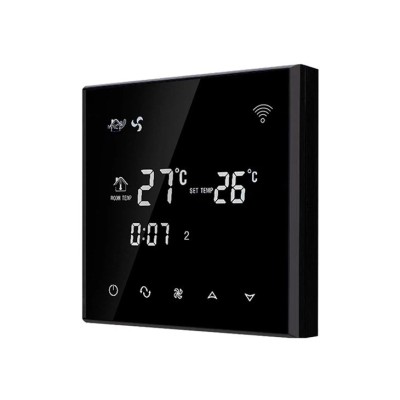 Termostat cu fir pentru aer conditionat BeOk TGT70WIFI-AC4, Compatibil cu sisteme HVAC, Aplicatia Smart Life SmartElectro IntelligentHouse foto