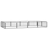 Cumpara ieftin Tarc caini 12 panouri negru 100x50 cm otel vopsit electrostatic